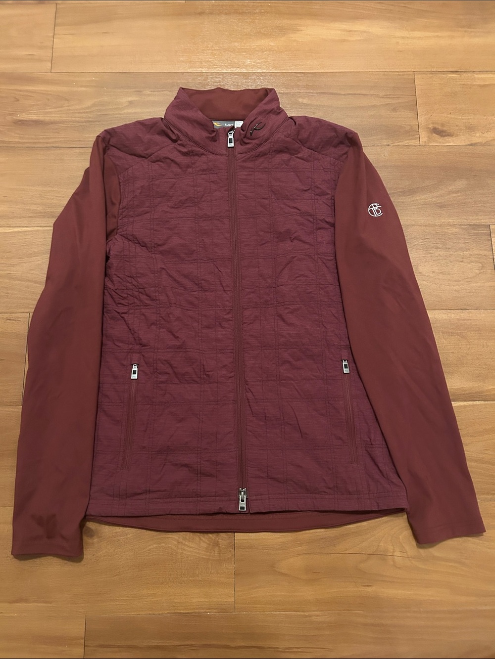 KJUS Quilted Hybrid Jacket in Burgundy